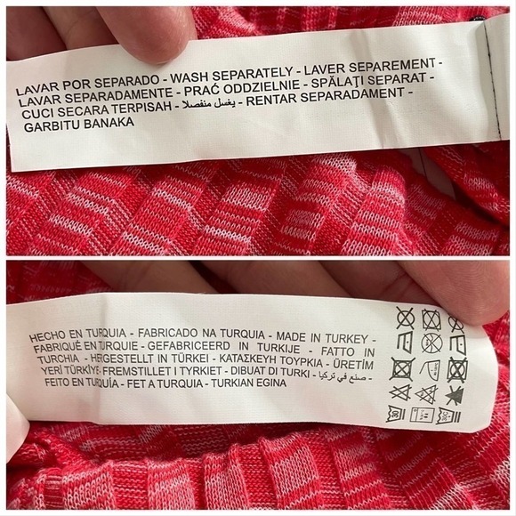 ZARA Pink Ribbed High Rise Flare Pull On Pants Size Medium - Picture 10 of 10